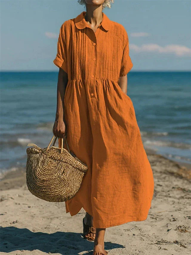 Rochie cămașă midi pentru femei, stil casual