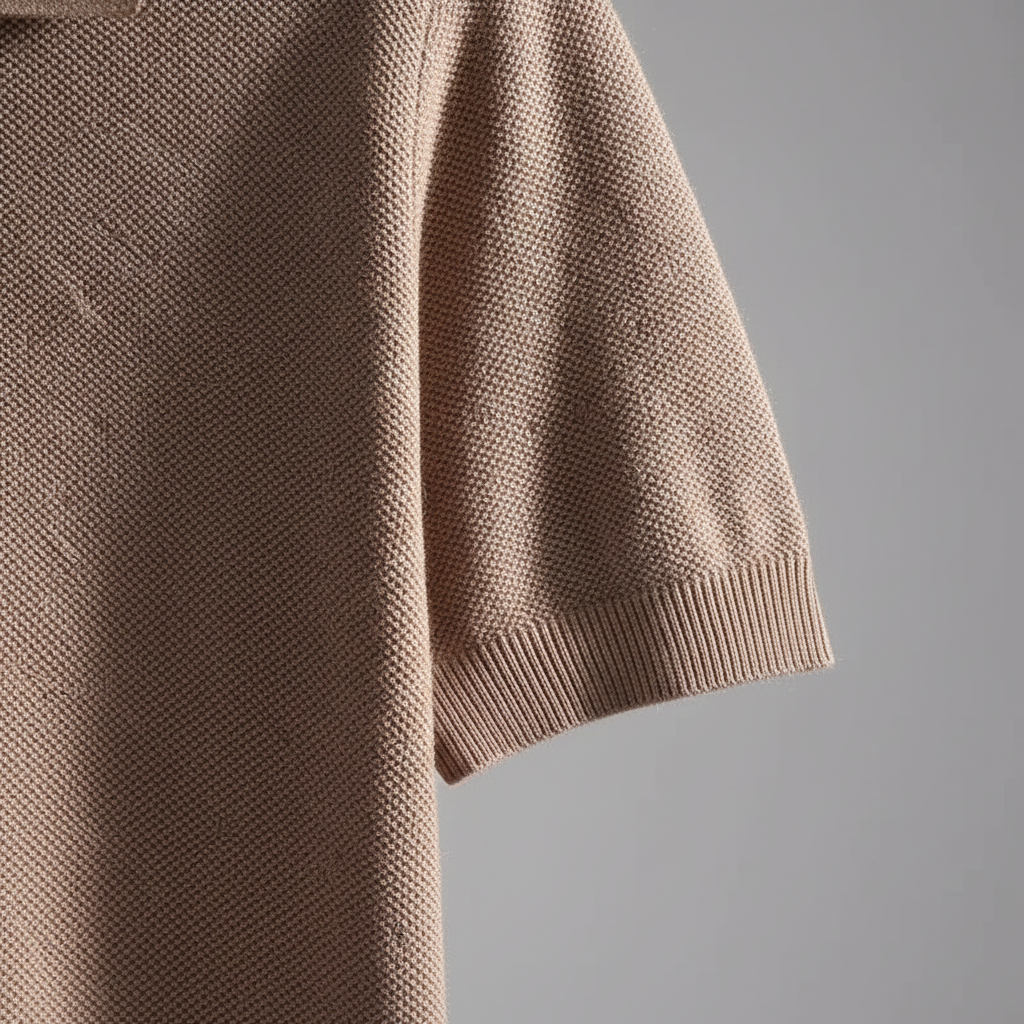 Polo en maille pour homme en coton avec coupe ajustée — décontracté