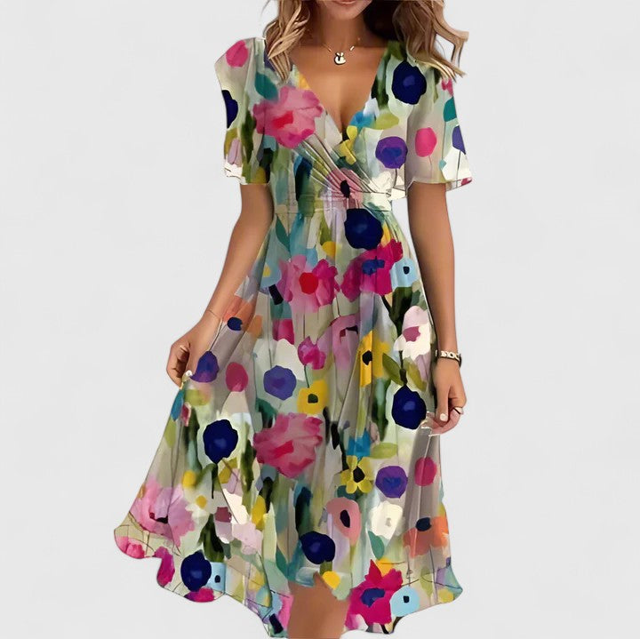 Robe courte évasée | robe fleurie pour occasions