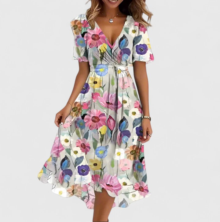 Robe courte évasée | robe fleurie pour occasions