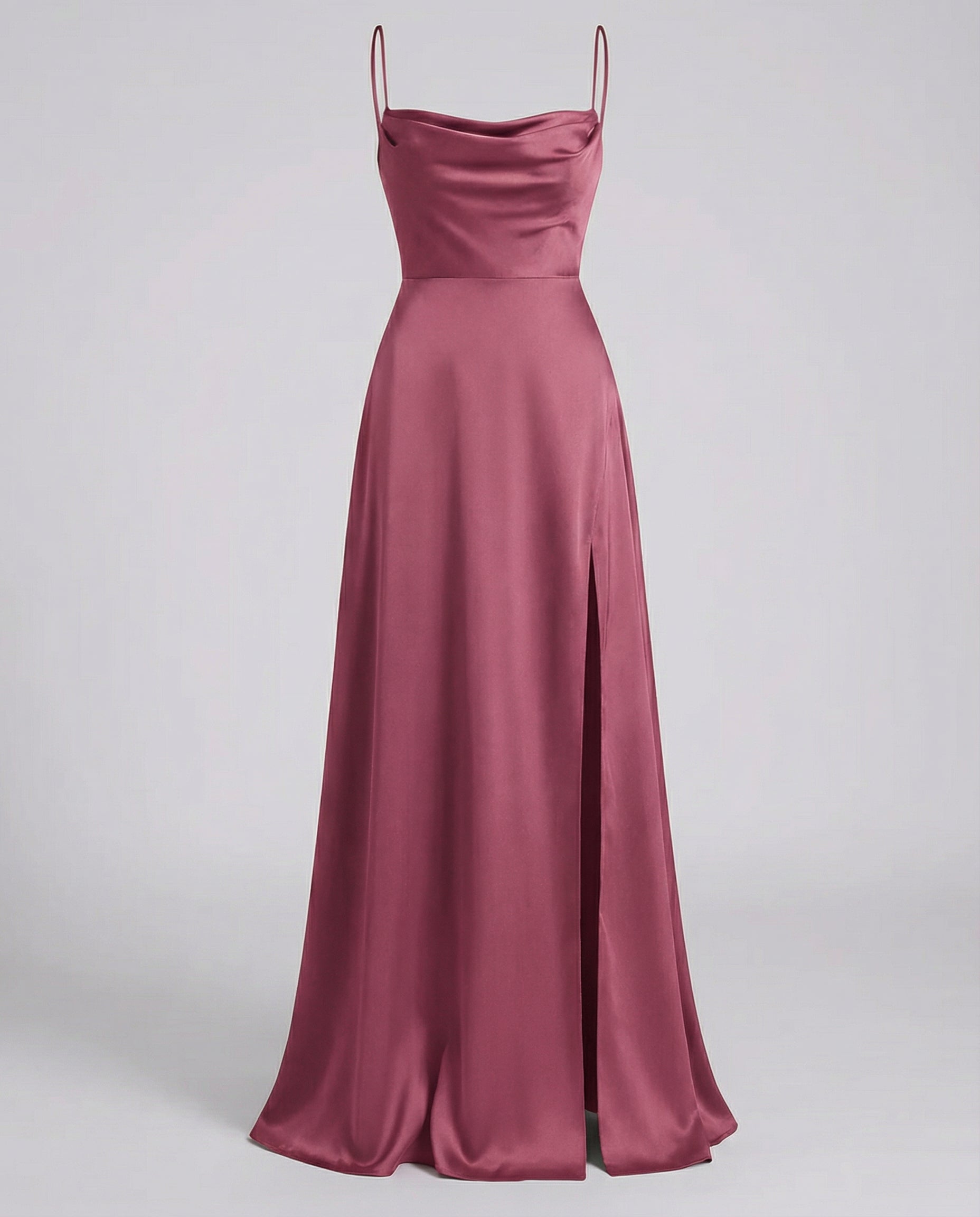 Robe en soie pour femme - décolleté drapé avec fente - gala