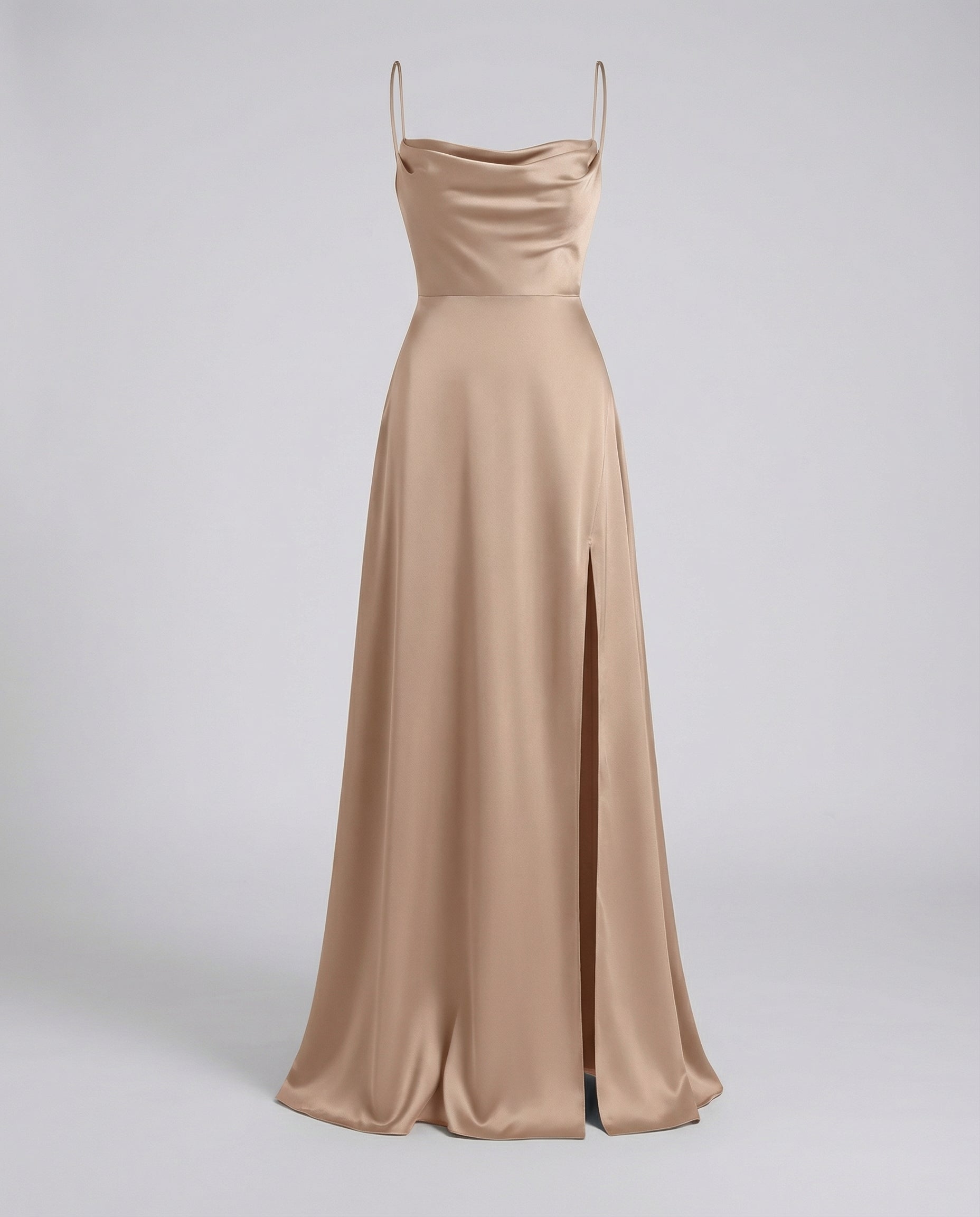 Robe en soie pour femme - décolleté drapé avec fente - gala