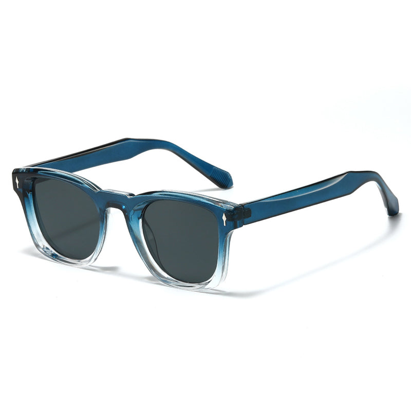 Ochelari de soare pătrați retro cu nituri și lentile degrade, protecție UV400 unisex