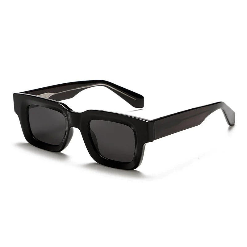 Thick-frame square sunglasses with UV400 protection, unisex, retro trendy