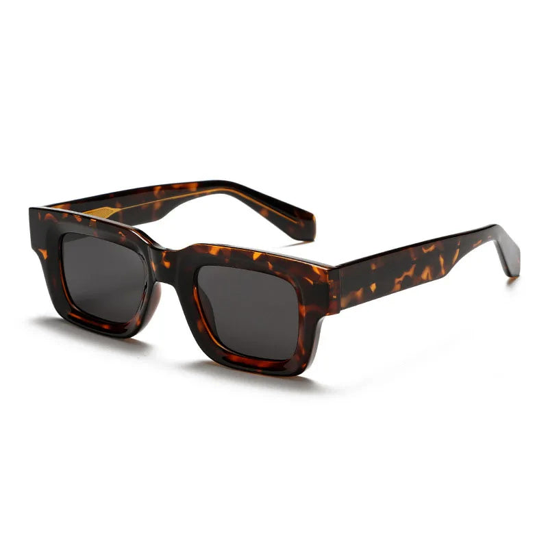 Thick-frame square sunglasses with UV400 protection, unisex, retro trendy