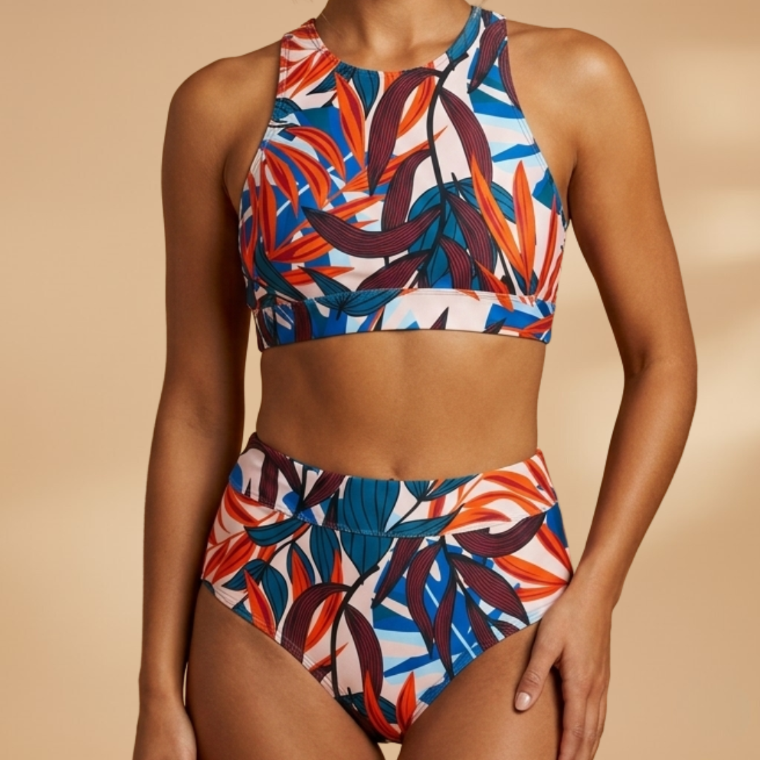 Bikini sportif pour femme - ensemble avec top bustier et culotte | natation