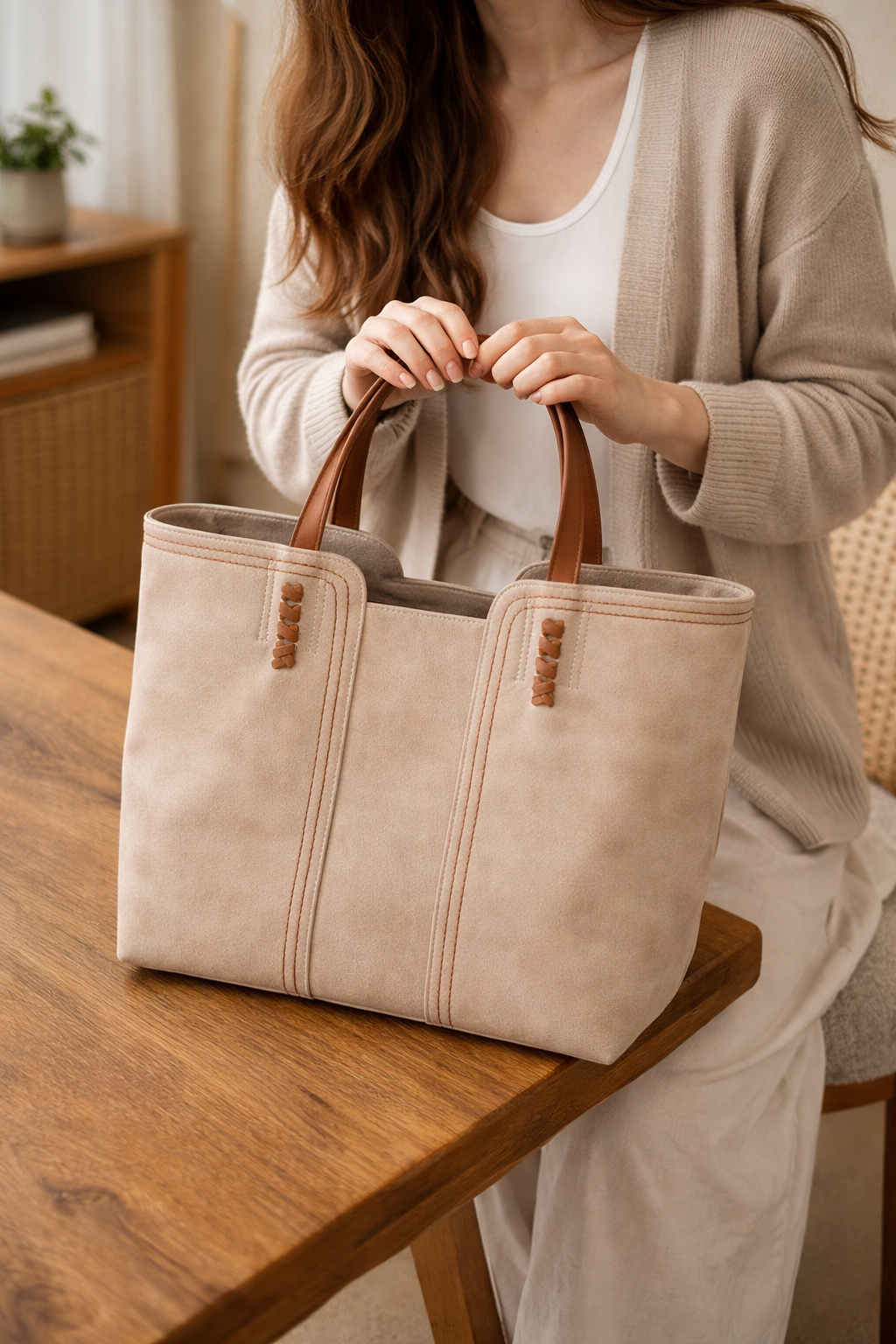 Borsa tote da donna shopper con silhouette strutturata