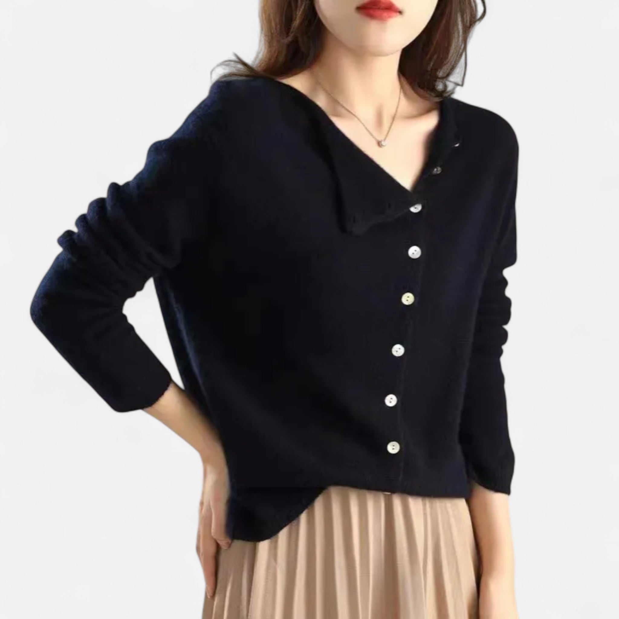 Eliaro Moda | Women's Ginevra Sweater Elegance with Iconic Buttons