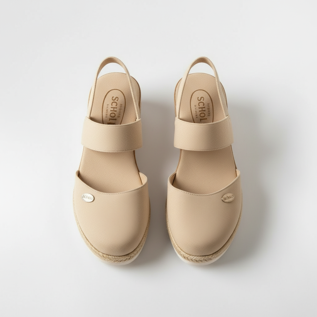 Sandálias de Plataforma Estilo Alpercata para Mulher, Sapatos de Cunha em Linho