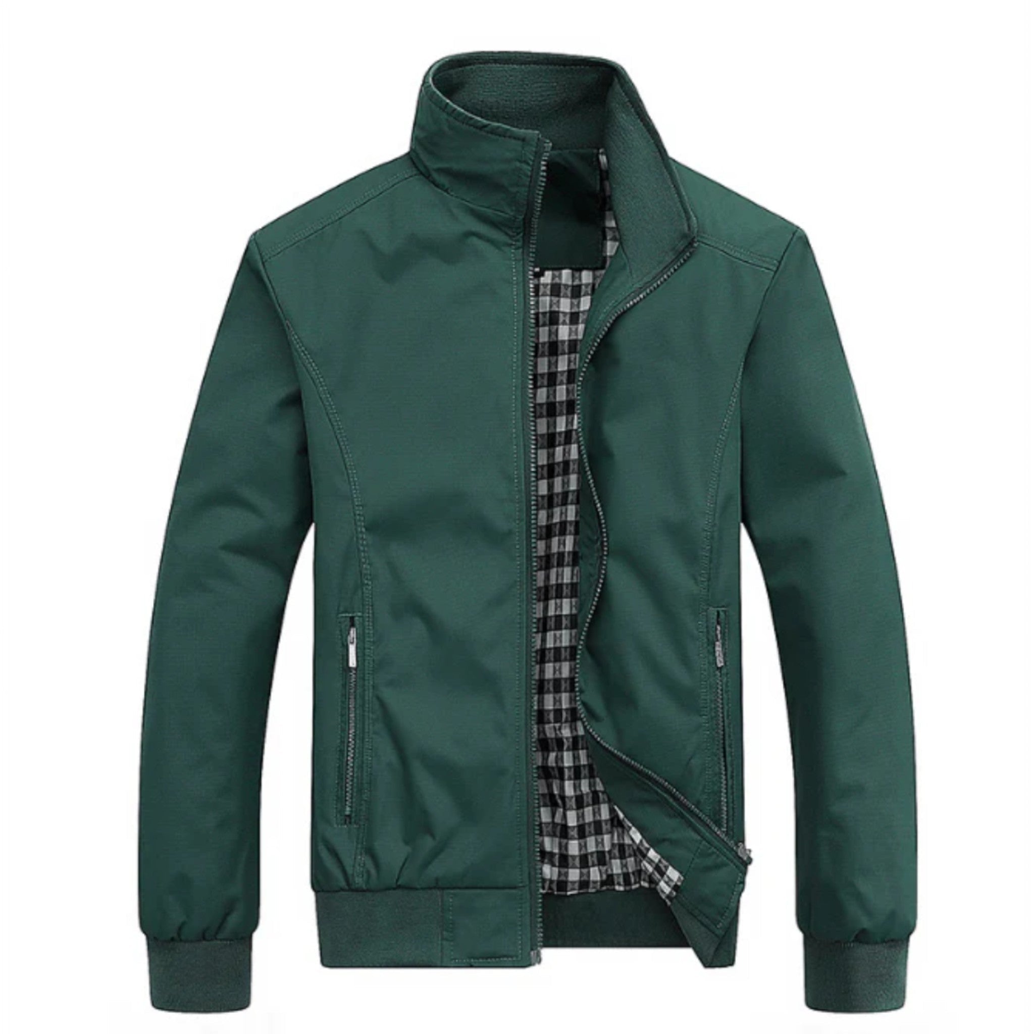 Veste bomber légère pour homme avec fermeture éclair et col montant