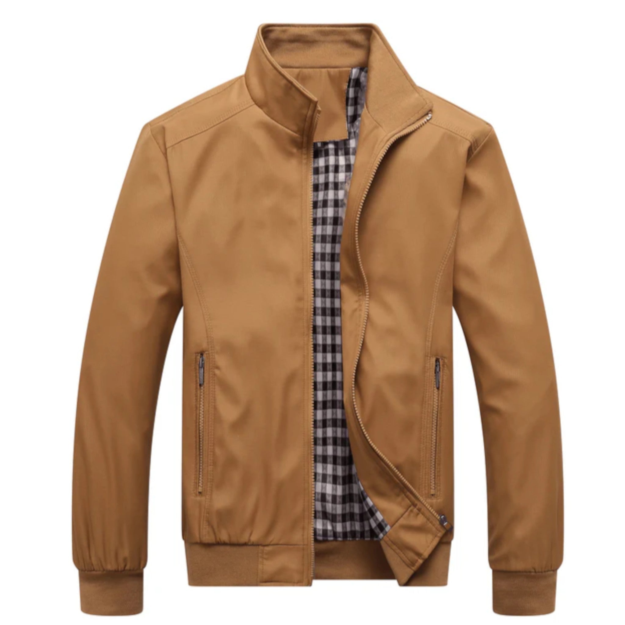 Veste bomber légère pour homme avec fermeture éclair et col montant