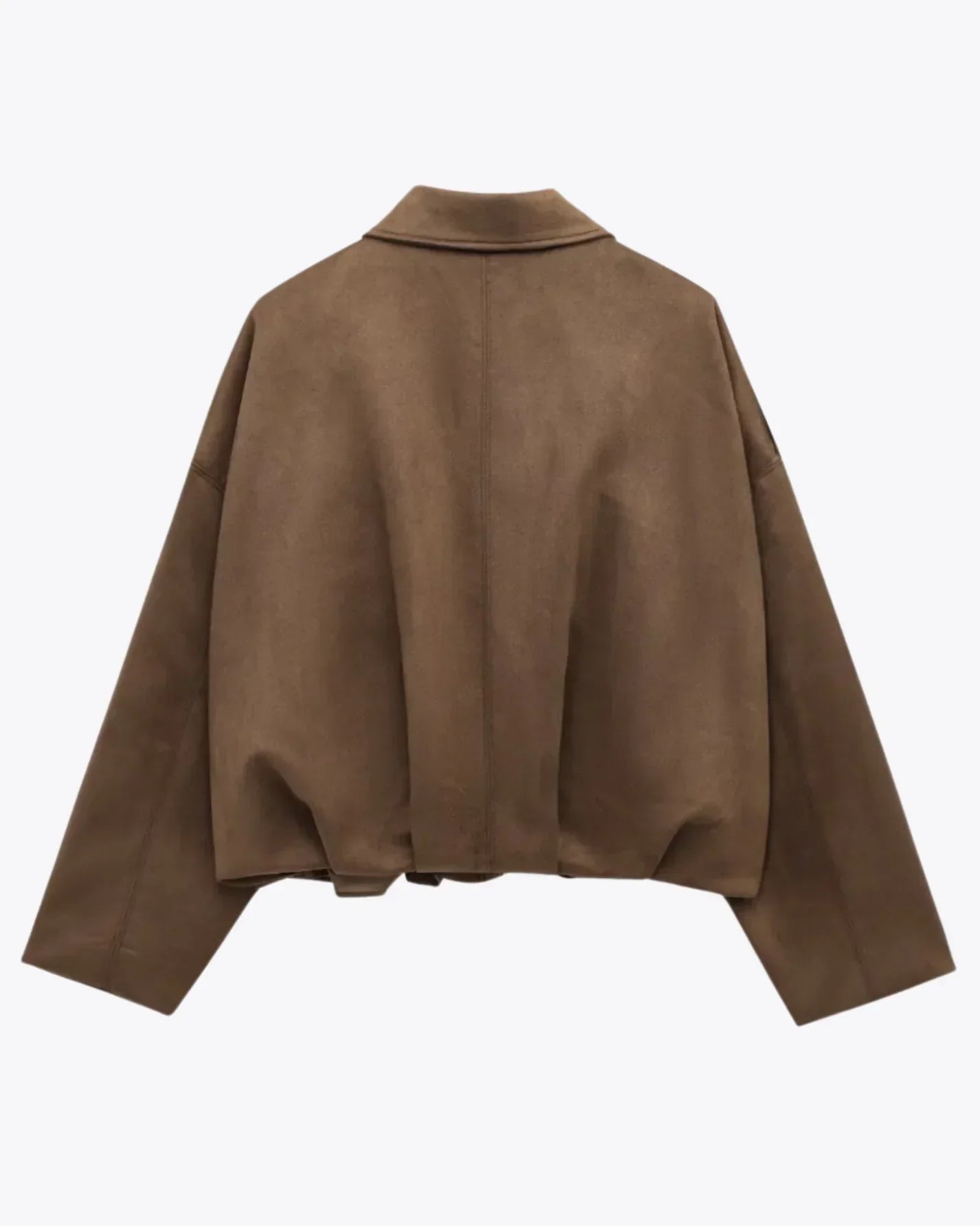 Veste en suédine avec fermeture éclair et col classique à coupe décontractée pour femme