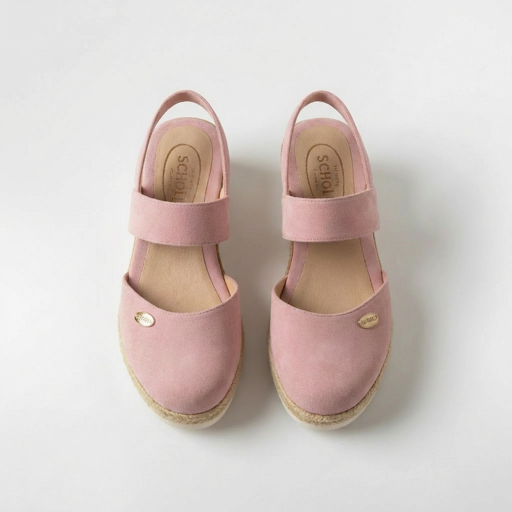 Sandálias de Plataforma Estilo Alpercata para Mulher, Sapatos de Cunha em Linho
