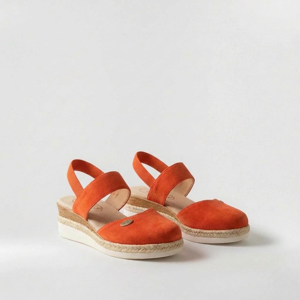 Sandálias de Plataforma Estilo Alpercata para Mulher, Sapatos de Cunha em Linho