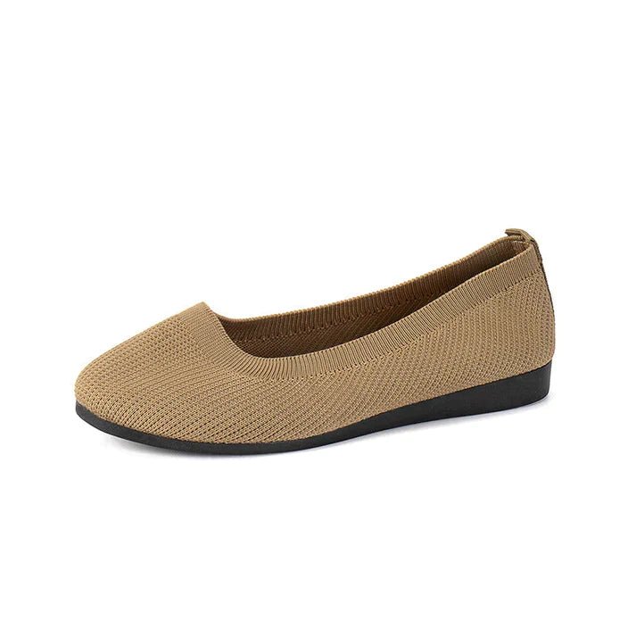 Ballerines en maille pour femme avec bout rond et semelle flexible