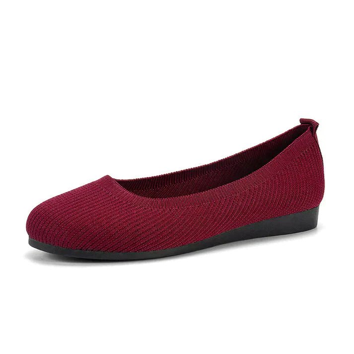Ballerines en maille pour femme avec bout rond et semelle flexible