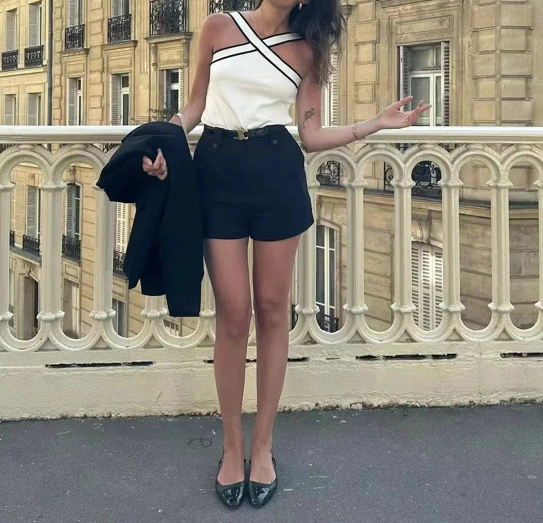 Top halter damă | bretele încrucișate pentru uz zilnic