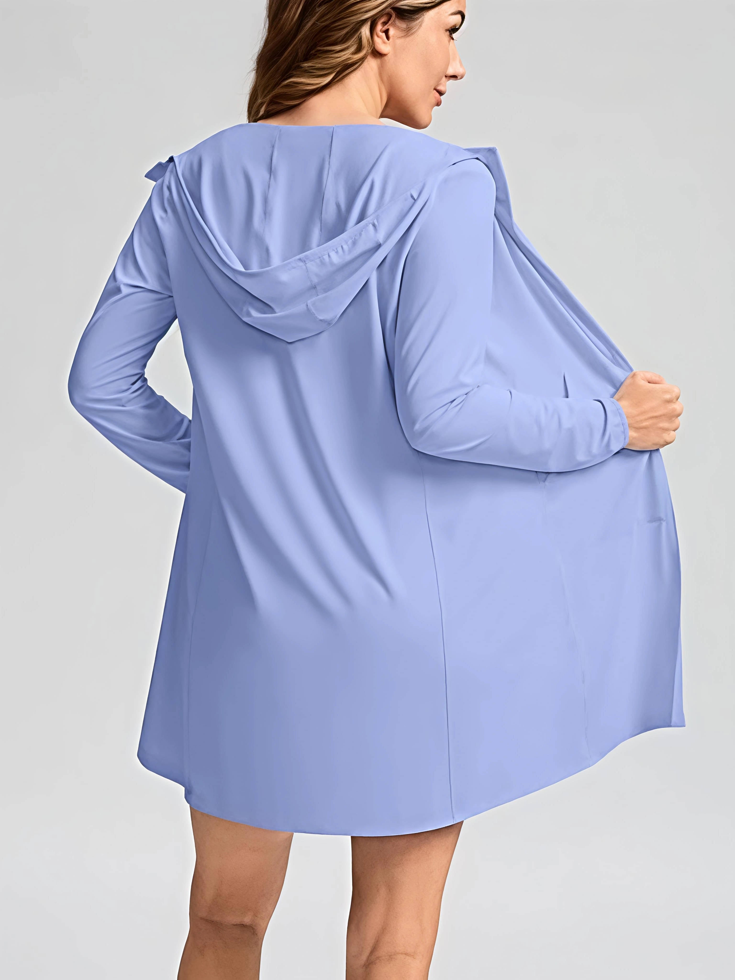 Sudadera con Capucha UPF 50+ para Mujer Protección Solar Beach Cover Up con Cremallera