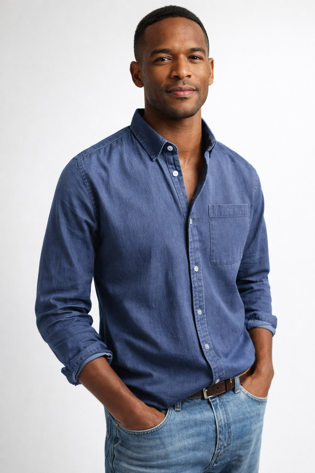 Camicia casual da uomo a manica lunga