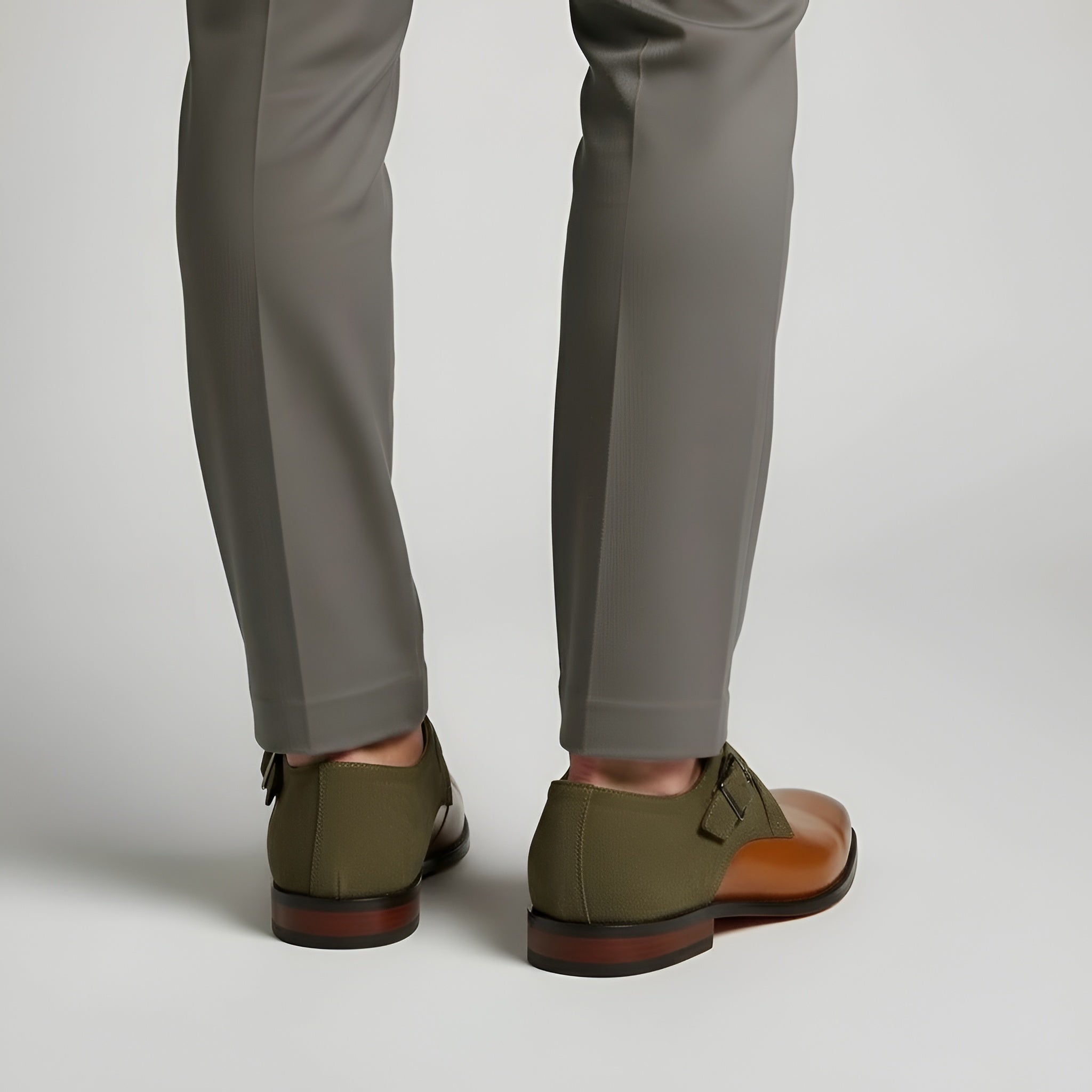 Men's Formal Monk Strap Shoes with Buckle in Synthetic Leather