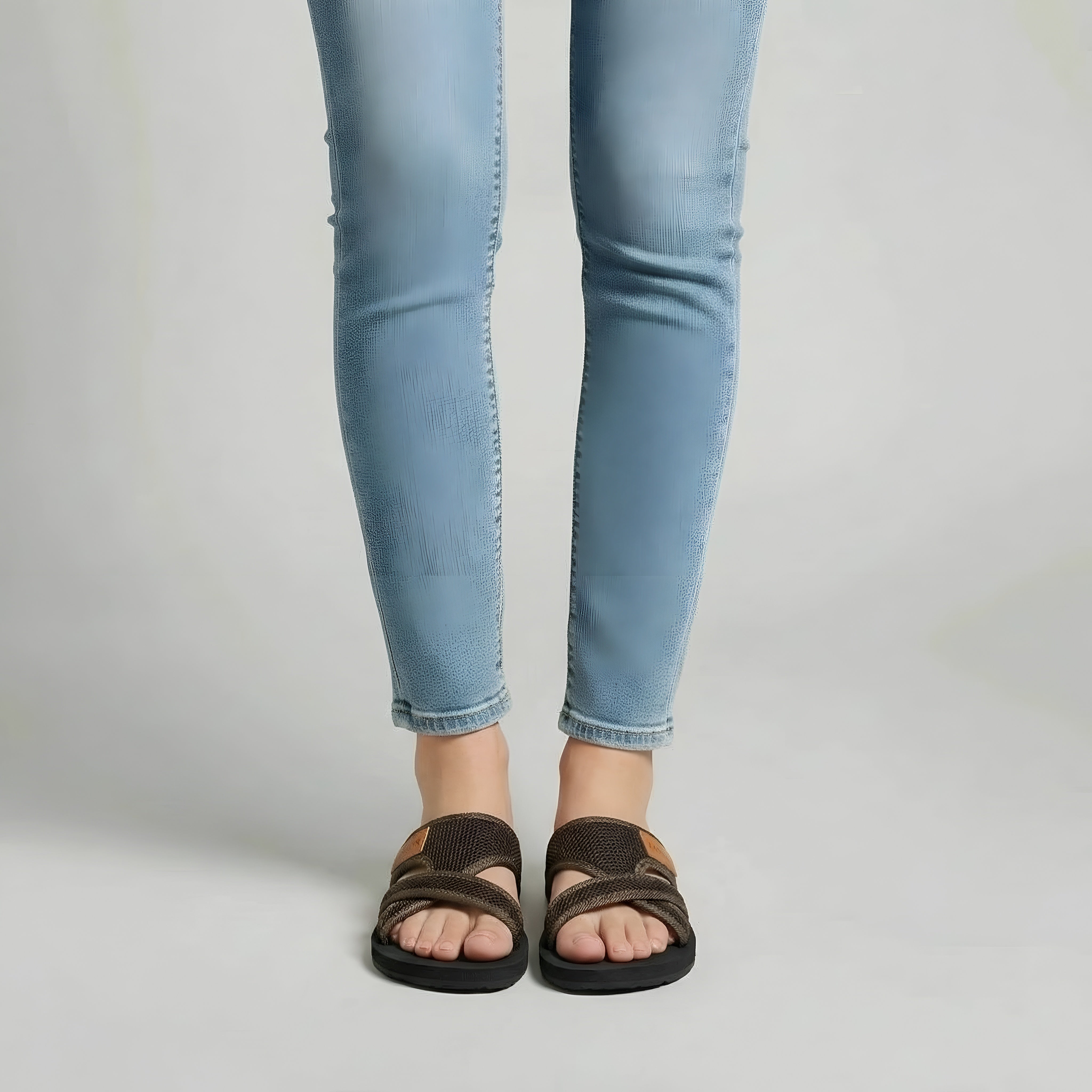 Sandalias Planas para Mujer Chanclas de Tela de Malla Pantuflas Ligeras de Goma