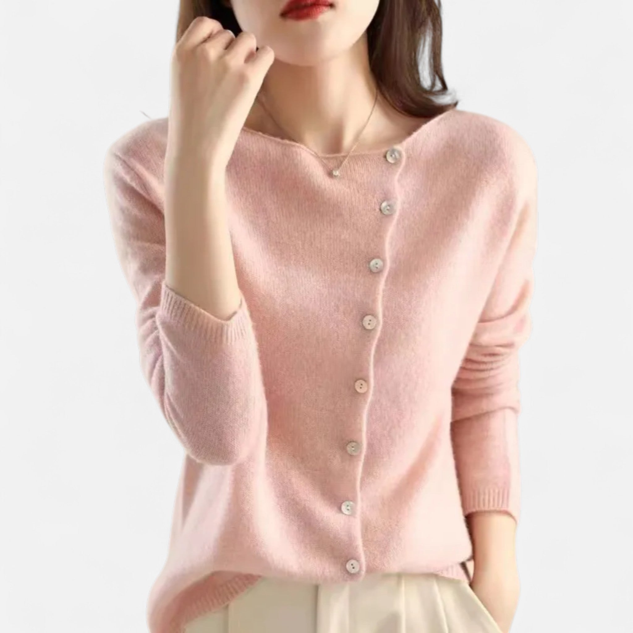 Eliaro Moda | Women's Ginevra Sweater Elegance with Iconic Buttons