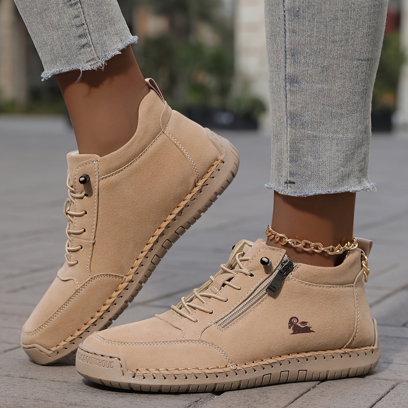 Scarpe da Passeggio da Donna con Chiusura a Zip e Suola Ammortizzata