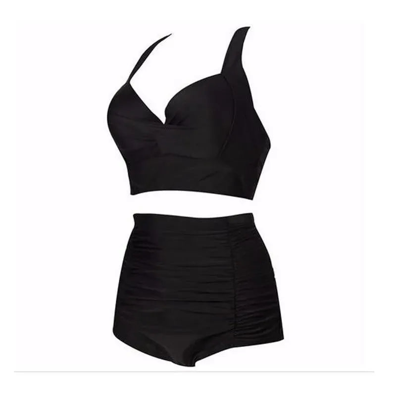 Biquíni duas peças | top halter e cueca de cintura alta para praia