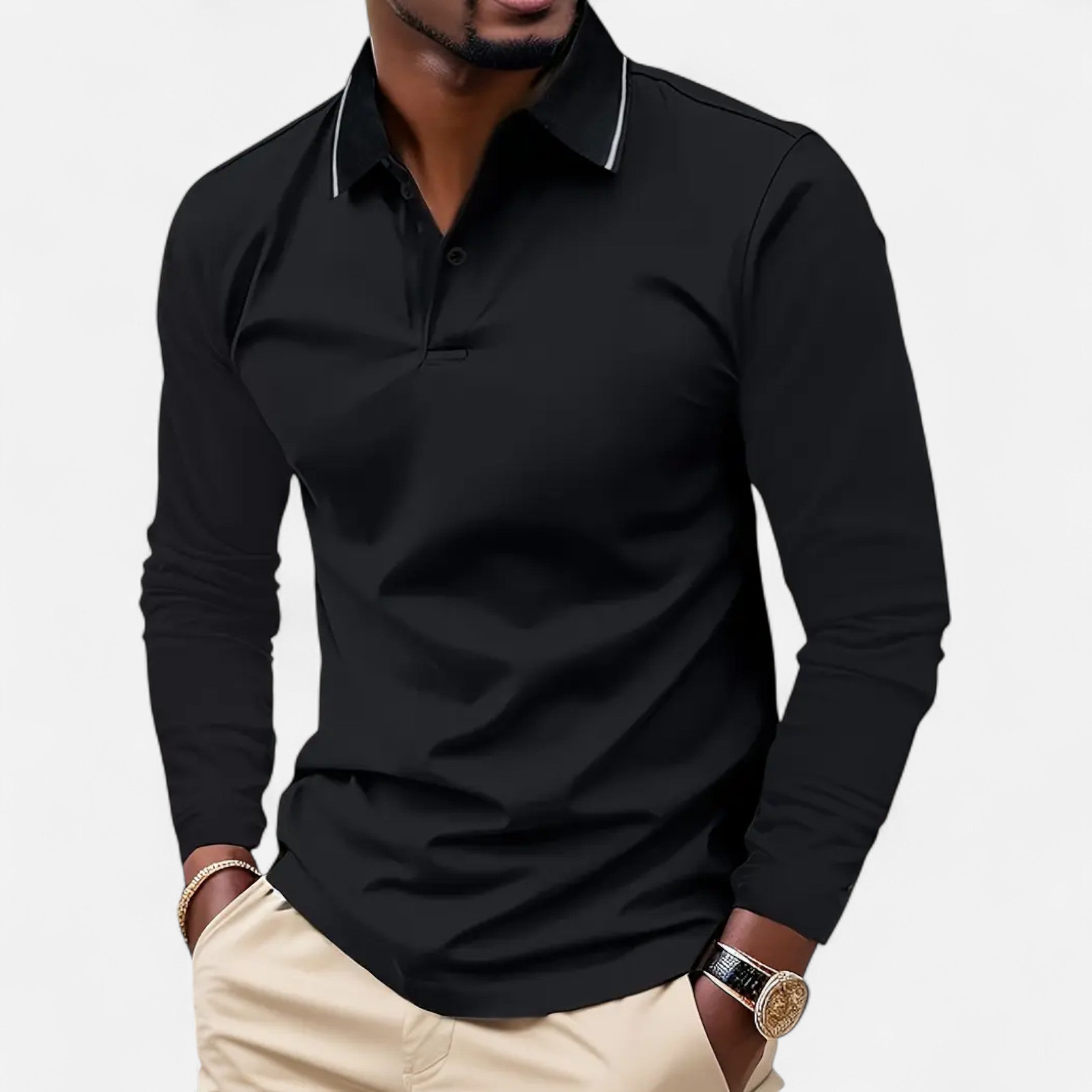 Eliaro Moda | Polo Homme Manches Longues Style Rugby Décontracté