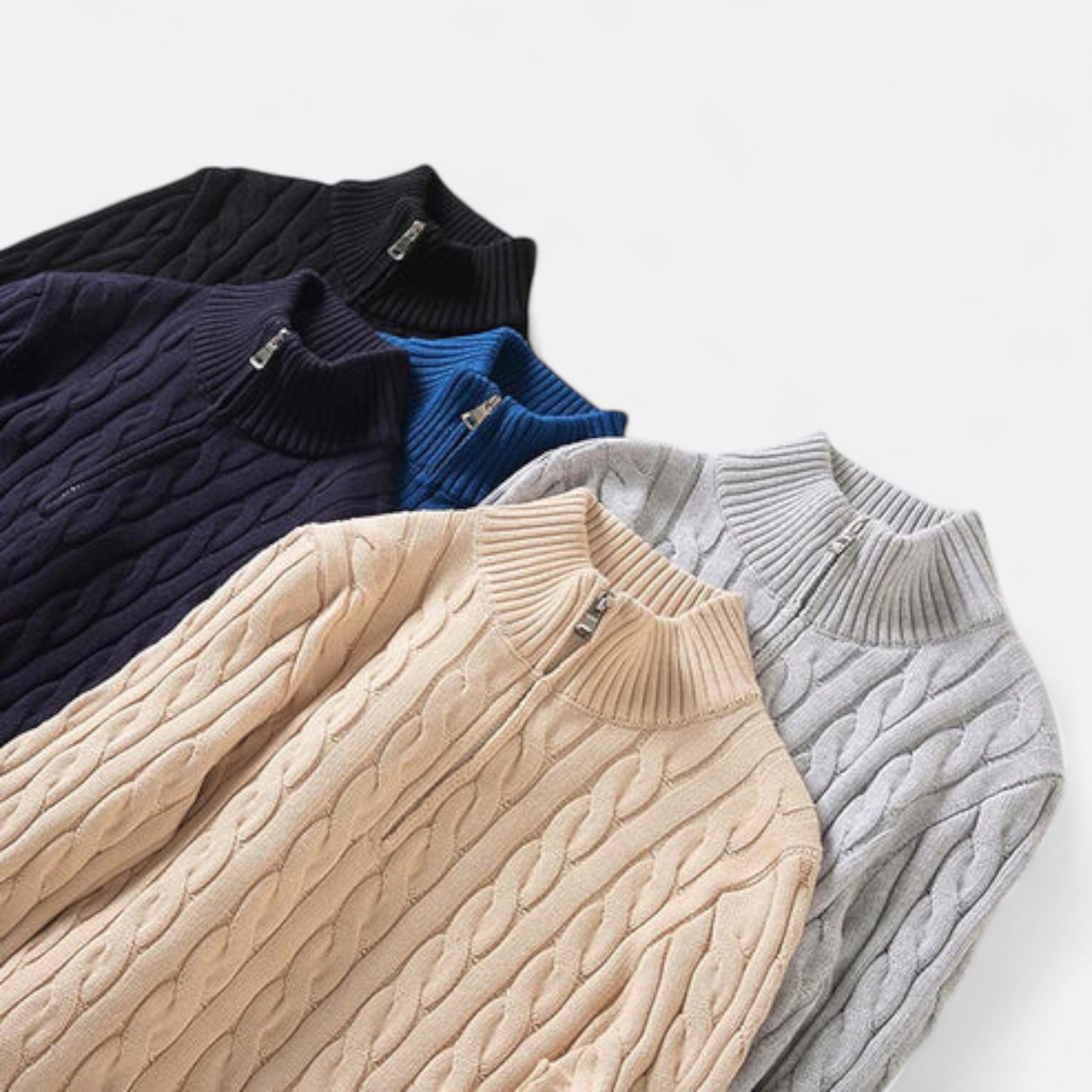 Eliaro Moda | Maglione Uomo Mezza Zip Collo Alto Stile Classico