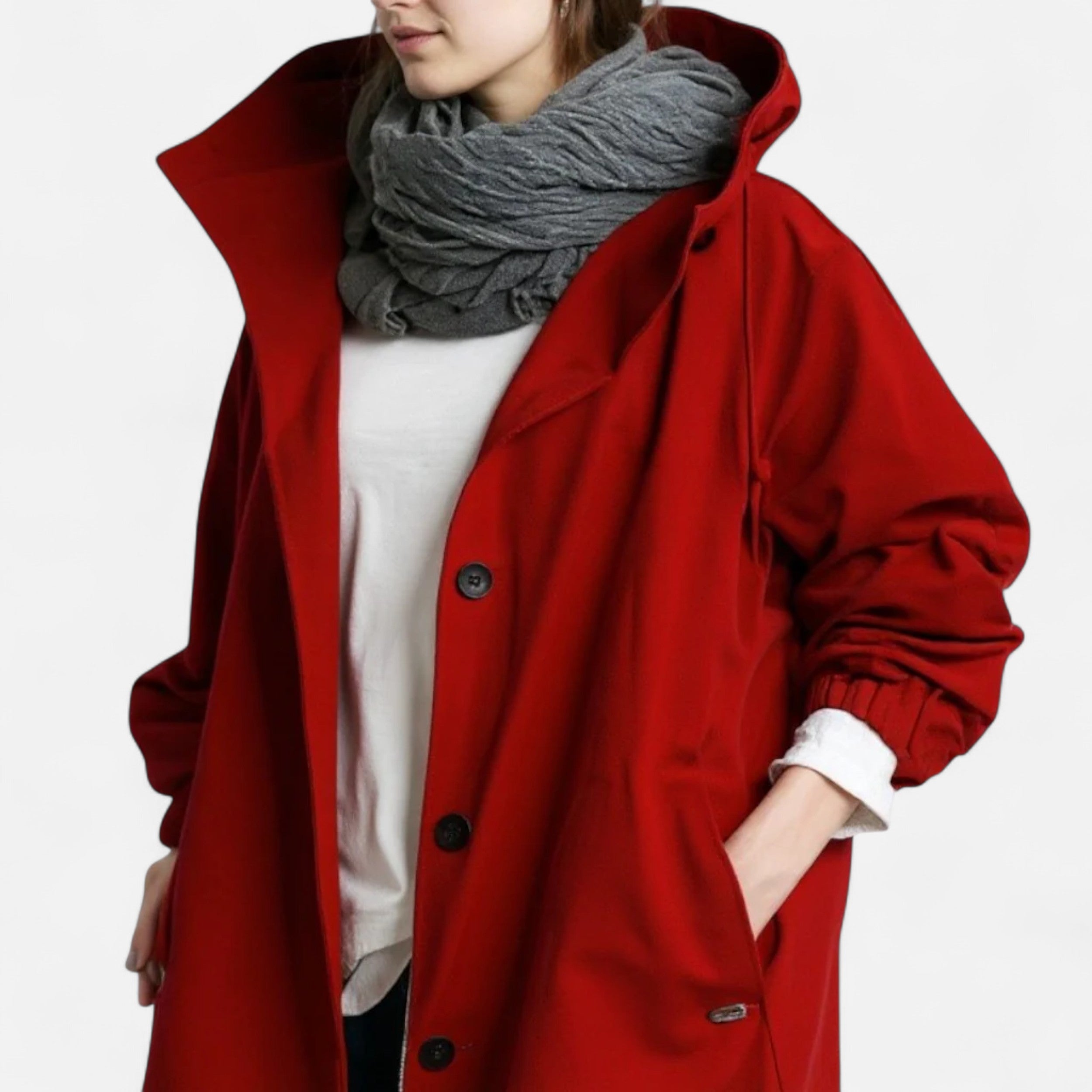 Eliaro Moda | Gabardina Mujer con Capucha Impermeable Atemporal