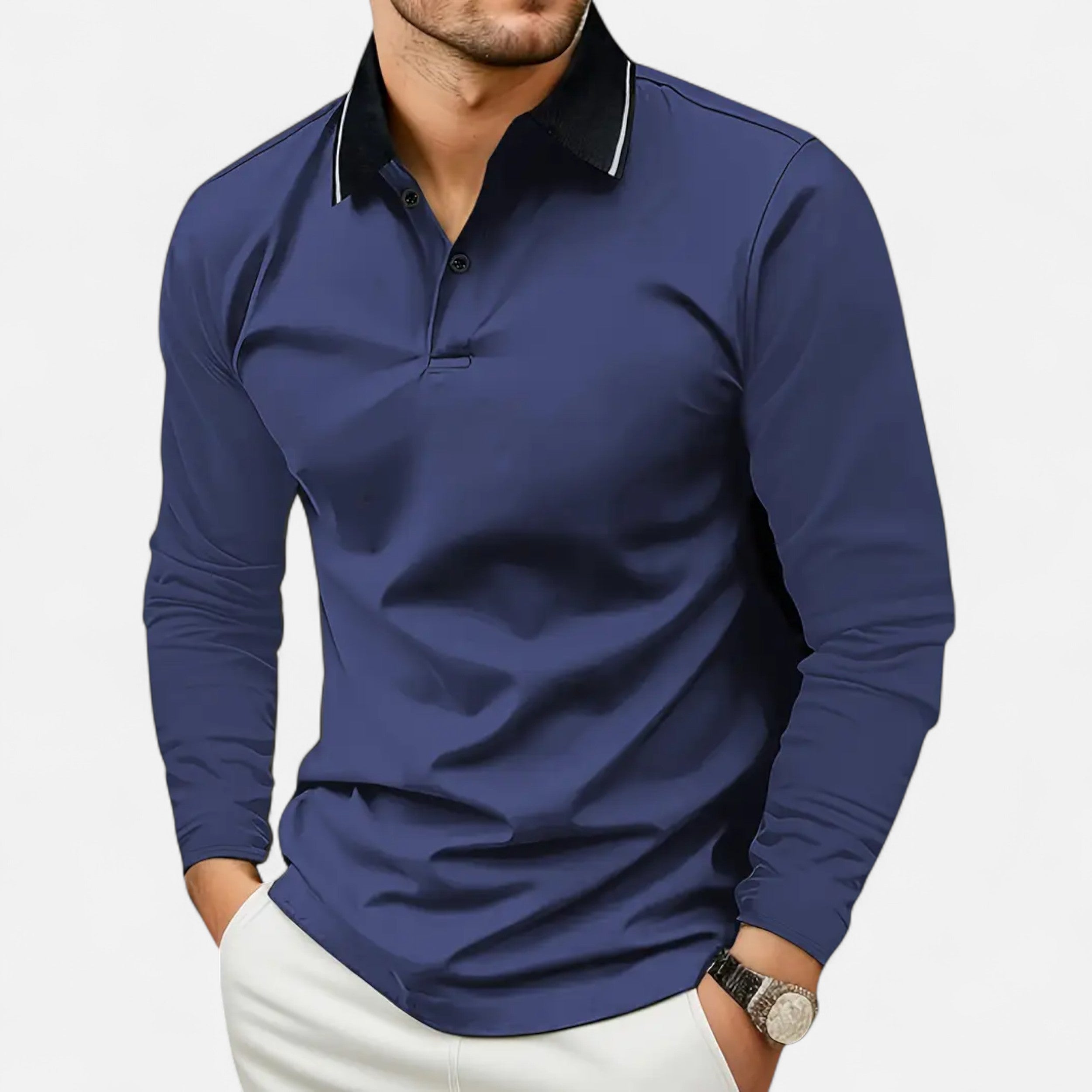 Eliaro Moda | Polo Homme Manches Longues Style Rugby Décontracté