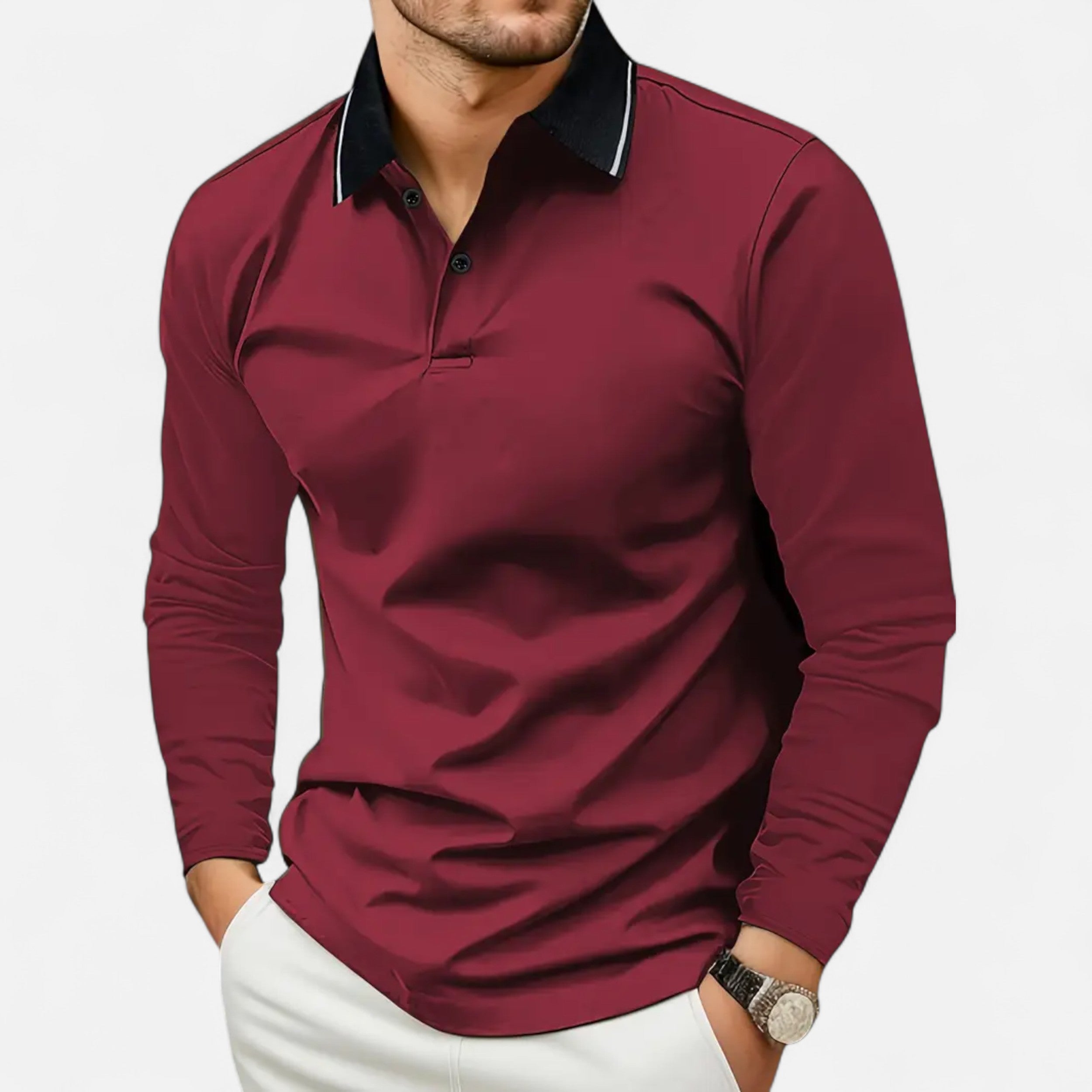 Eliaro Moda | Polo Homme Manches Longues Style Rugby Décontracté