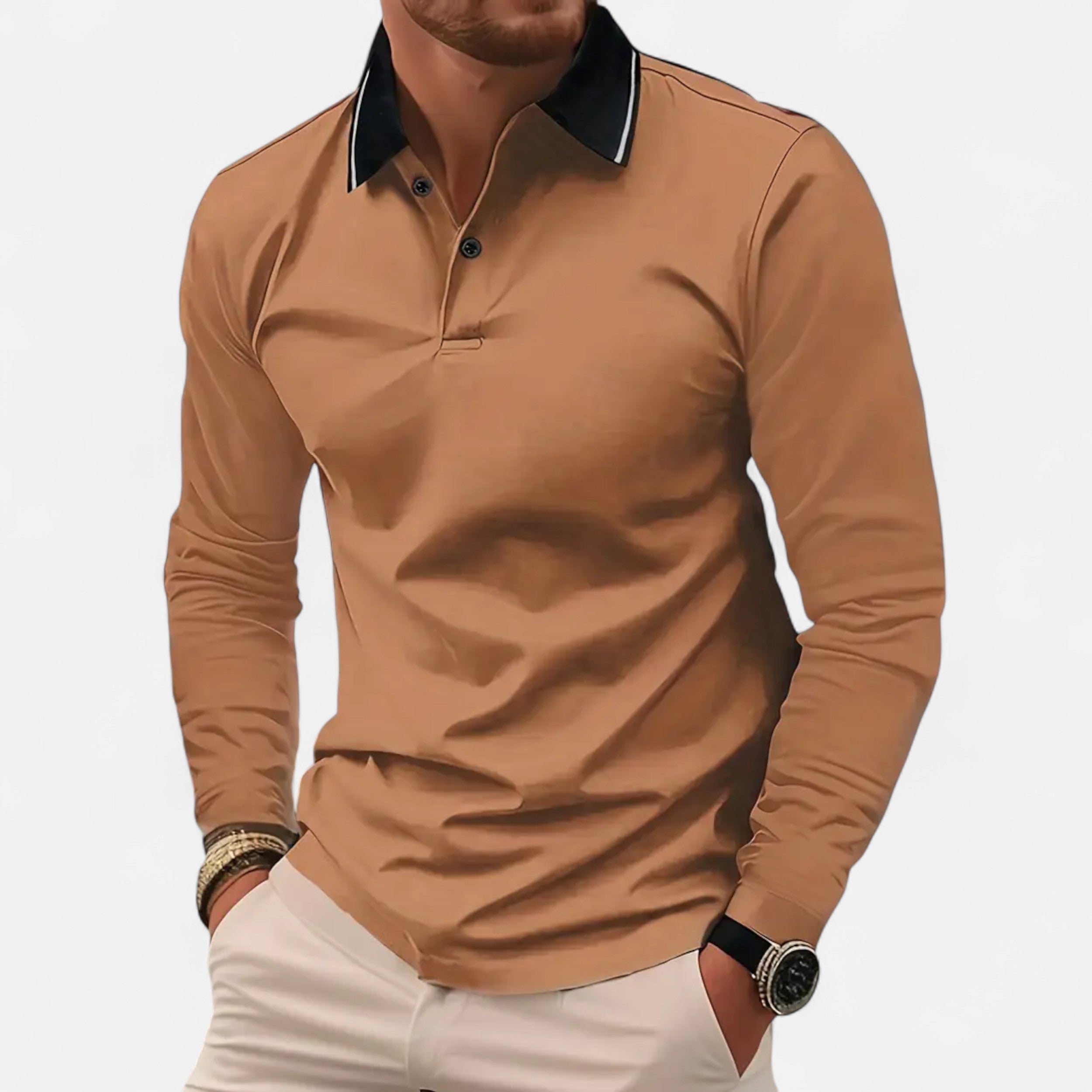 Eliaro Moda | Polo Homme Manches Longues Style Rugby Décontracté