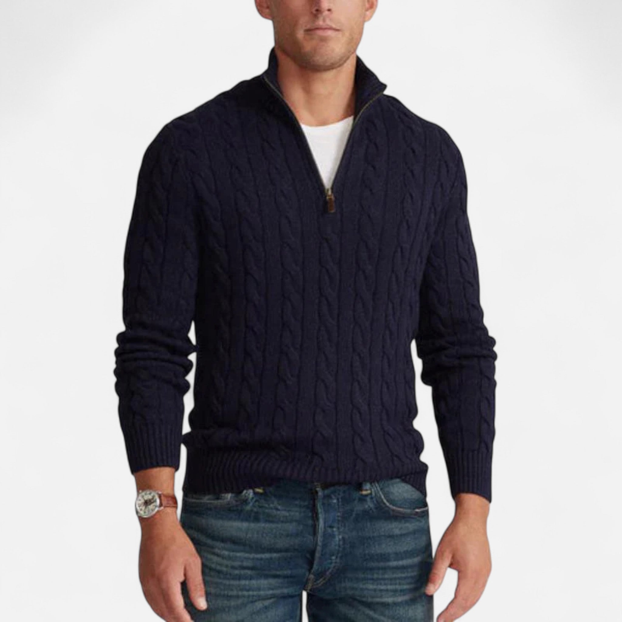 Eliaro Moda | Maglione Uomo Mezza Zip Collo Alto Stile Classico
