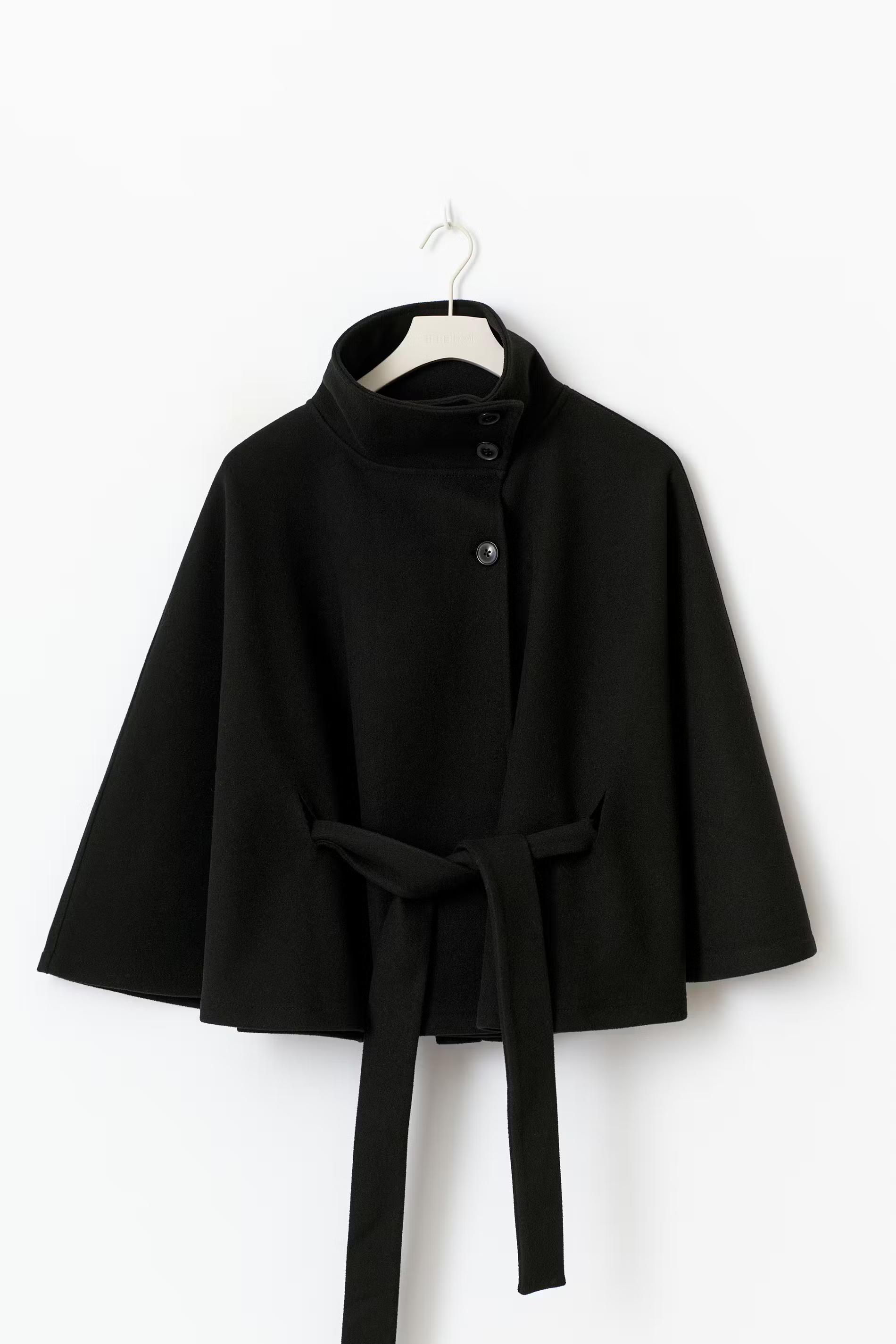 Veste cape avec col montant et ceinture ajustable pour femme