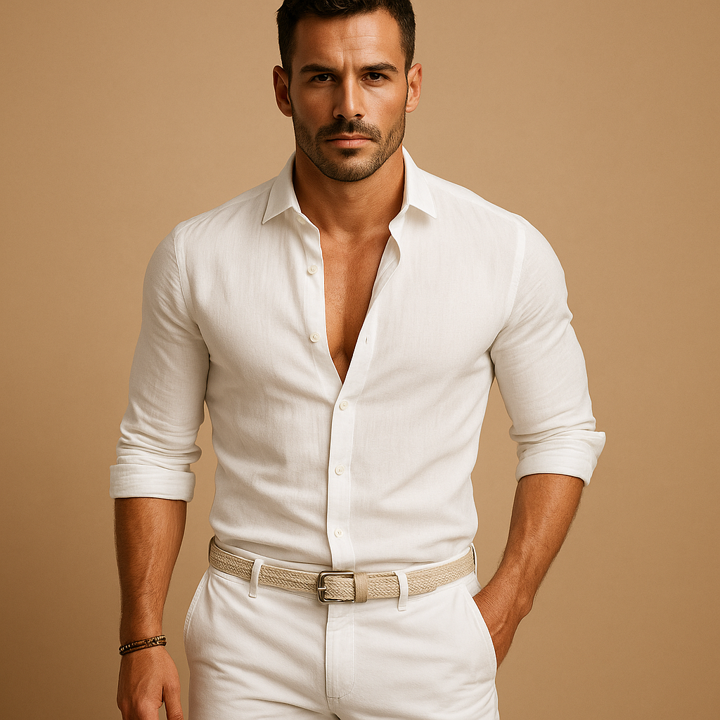 Chemise cintrée à boutons pour homme, usage quotidien