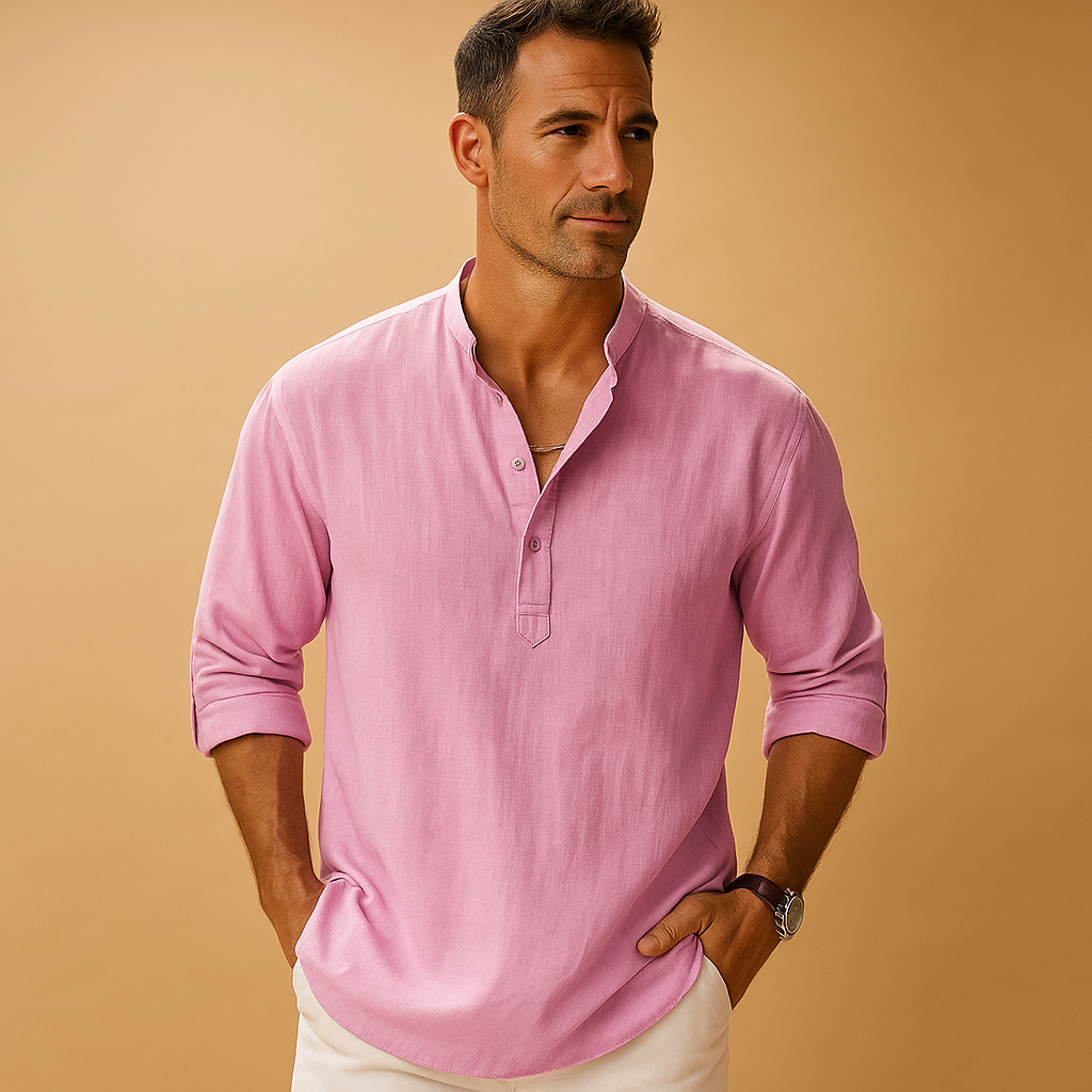 Camicia a maniche lunghe con collo a V