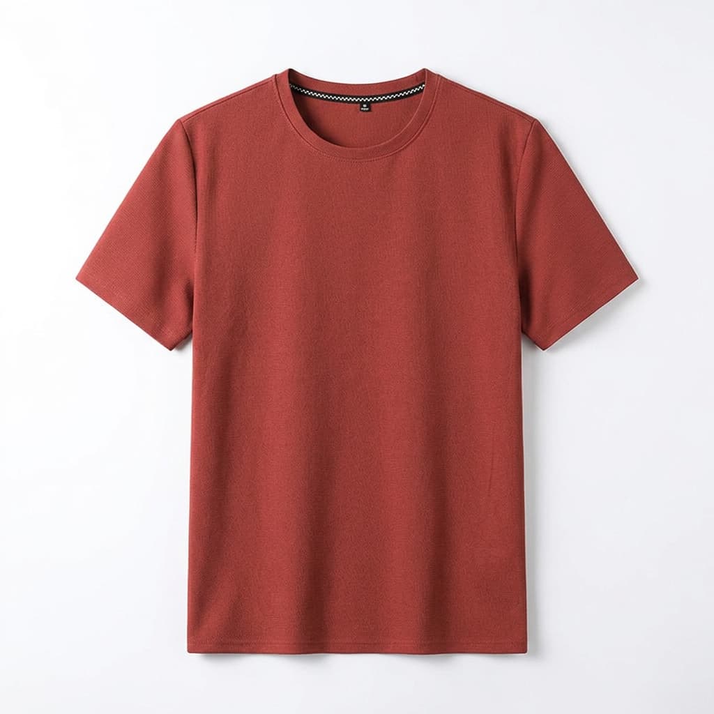 T-shirt en maille gaufrée pour homme — coupe décontractée — style quotidien