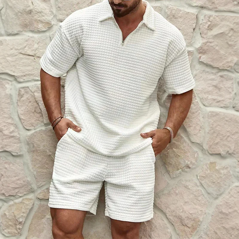 Costum Casual Bărbați, Două Piese, Texturat