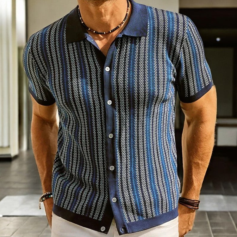 Polo a maglia da uomo — cotone organico con bottoni — lavoro