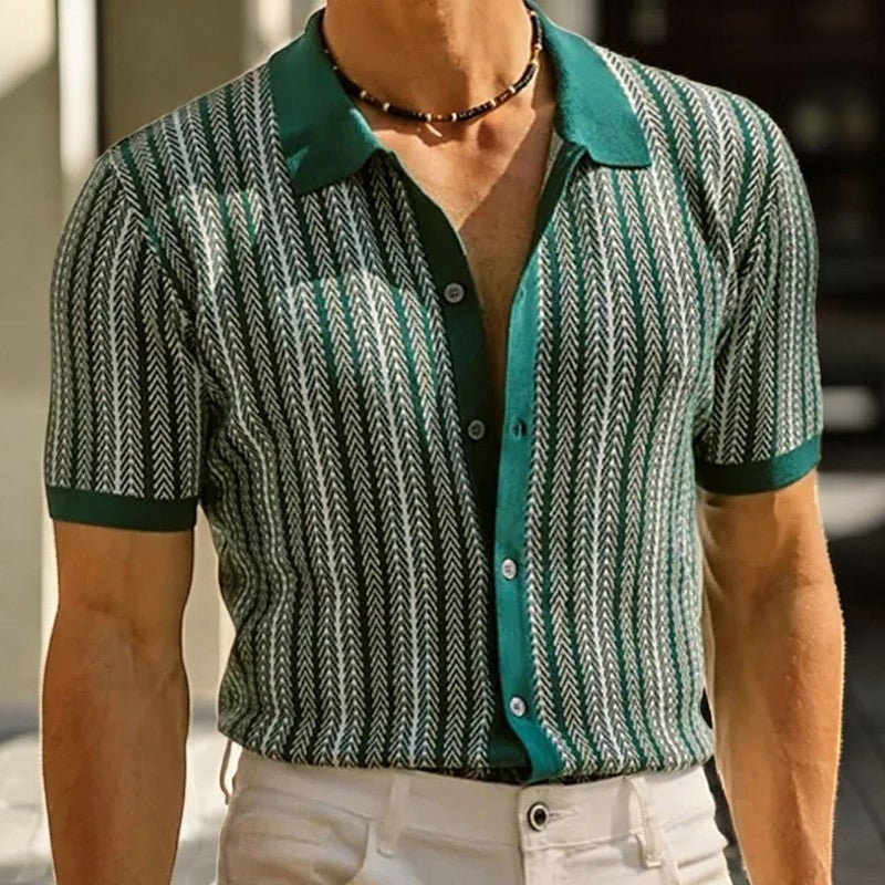Polo a maglia da uomo — cotone organico con bottoni — lavoro
