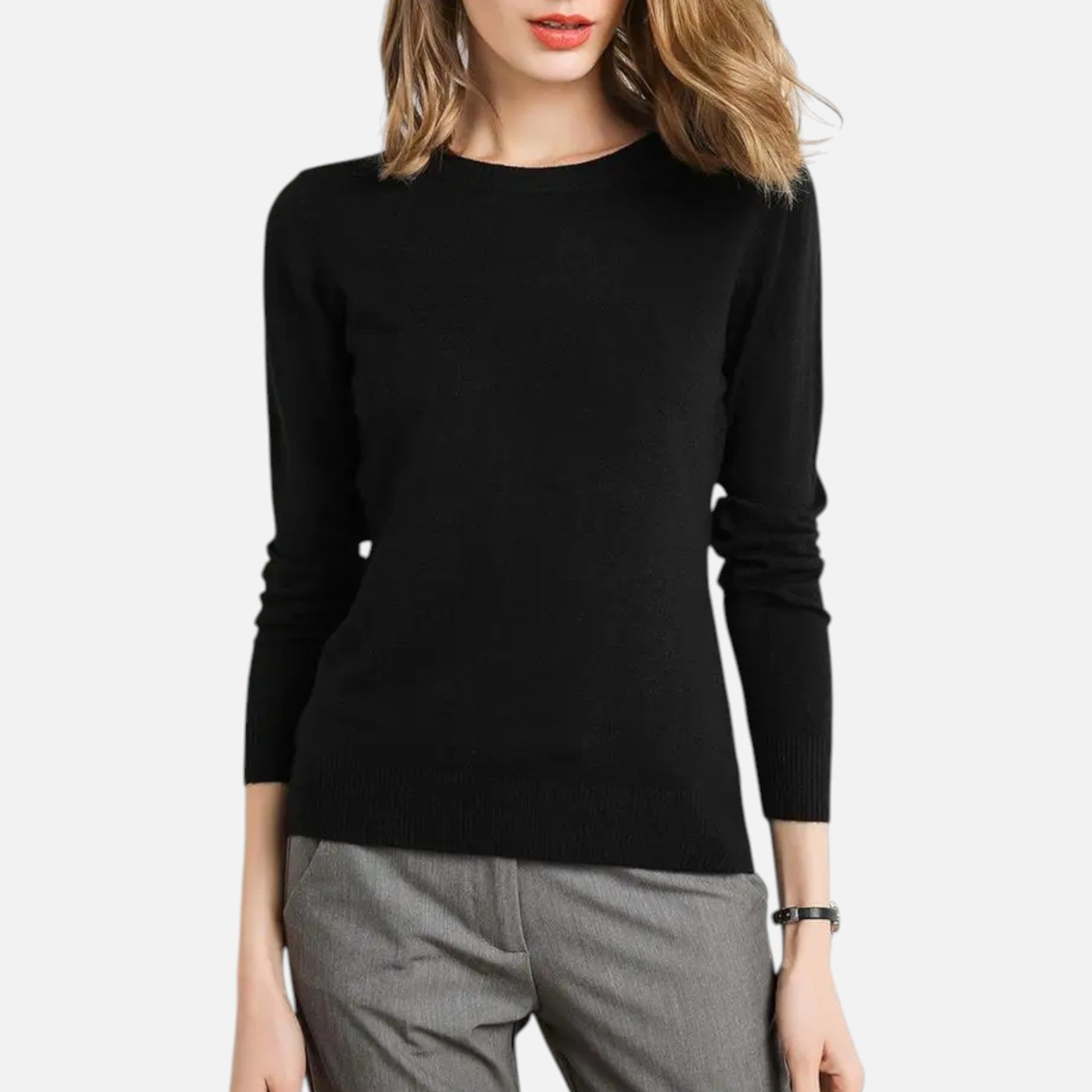 Eliaro Moda | Jersey Mujer Lana Merino Cuello Redondo Slim Fit