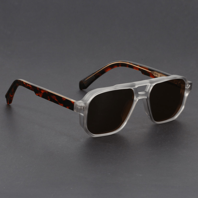 Men's Square Sunglasses with Gradient TAC Lenses and UV400 Protection