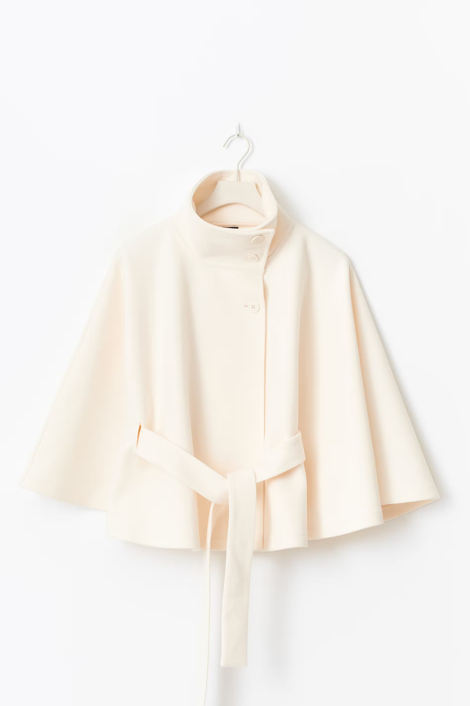 Veste cape avec col montant et ceinture ajustable pour femme