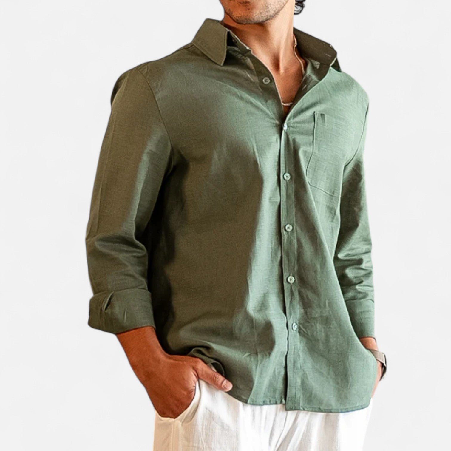 Eliaro Moda | Camisa de Linho para Homem de Manga Comprida – Elegância Atemporal, Conforto Natural