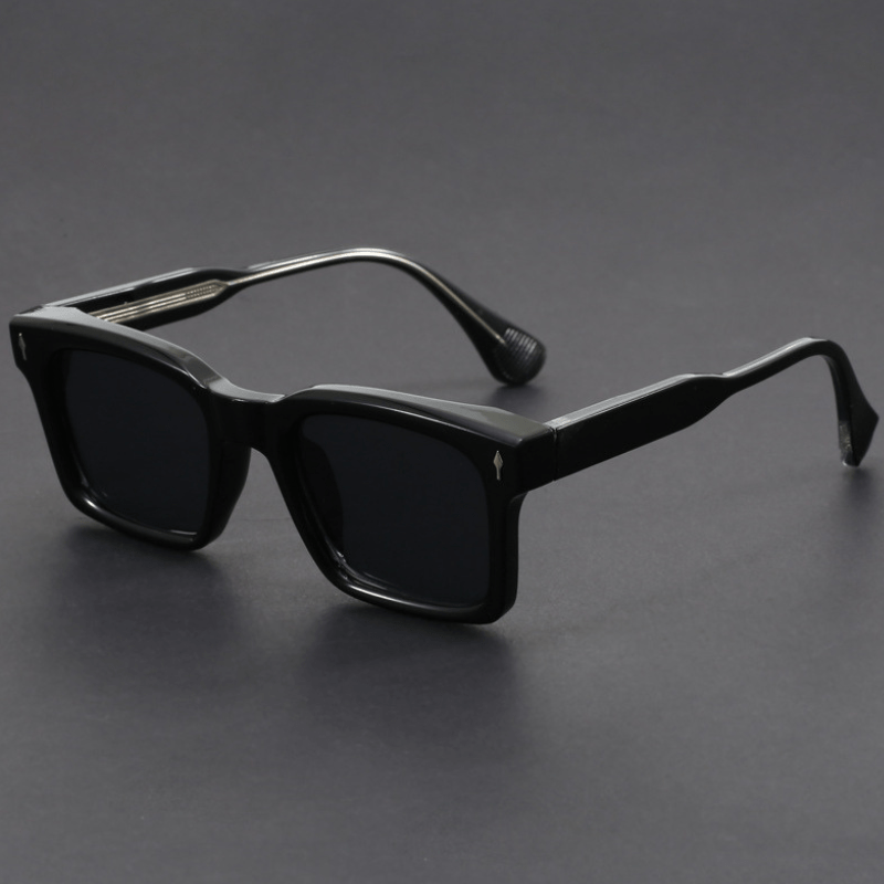 Lunettes de Soleil Carrées pour Homme avec Monture en Acétate et Verres de Protection UV400