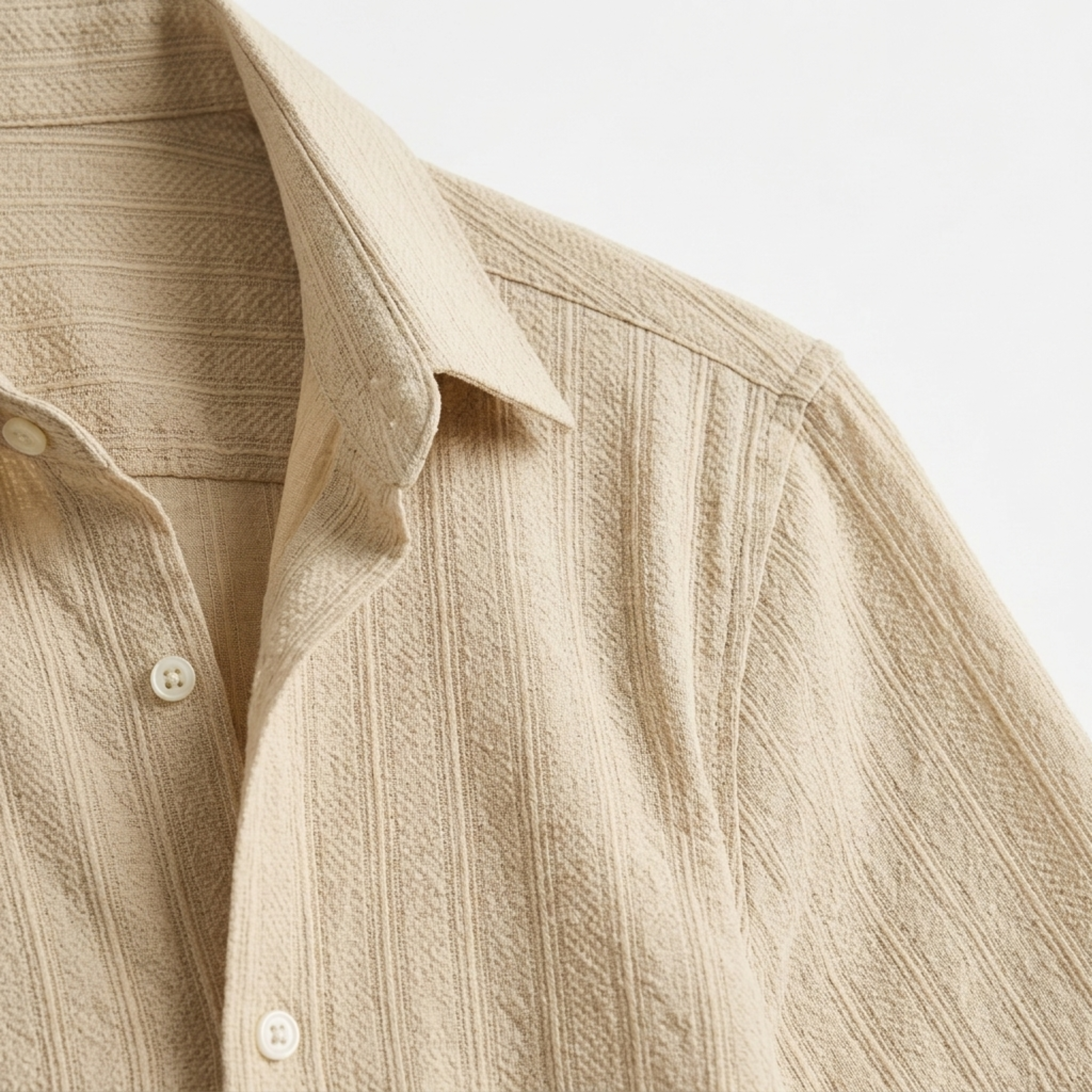 Chemise en coton et lin | design manches courtes pour la plage