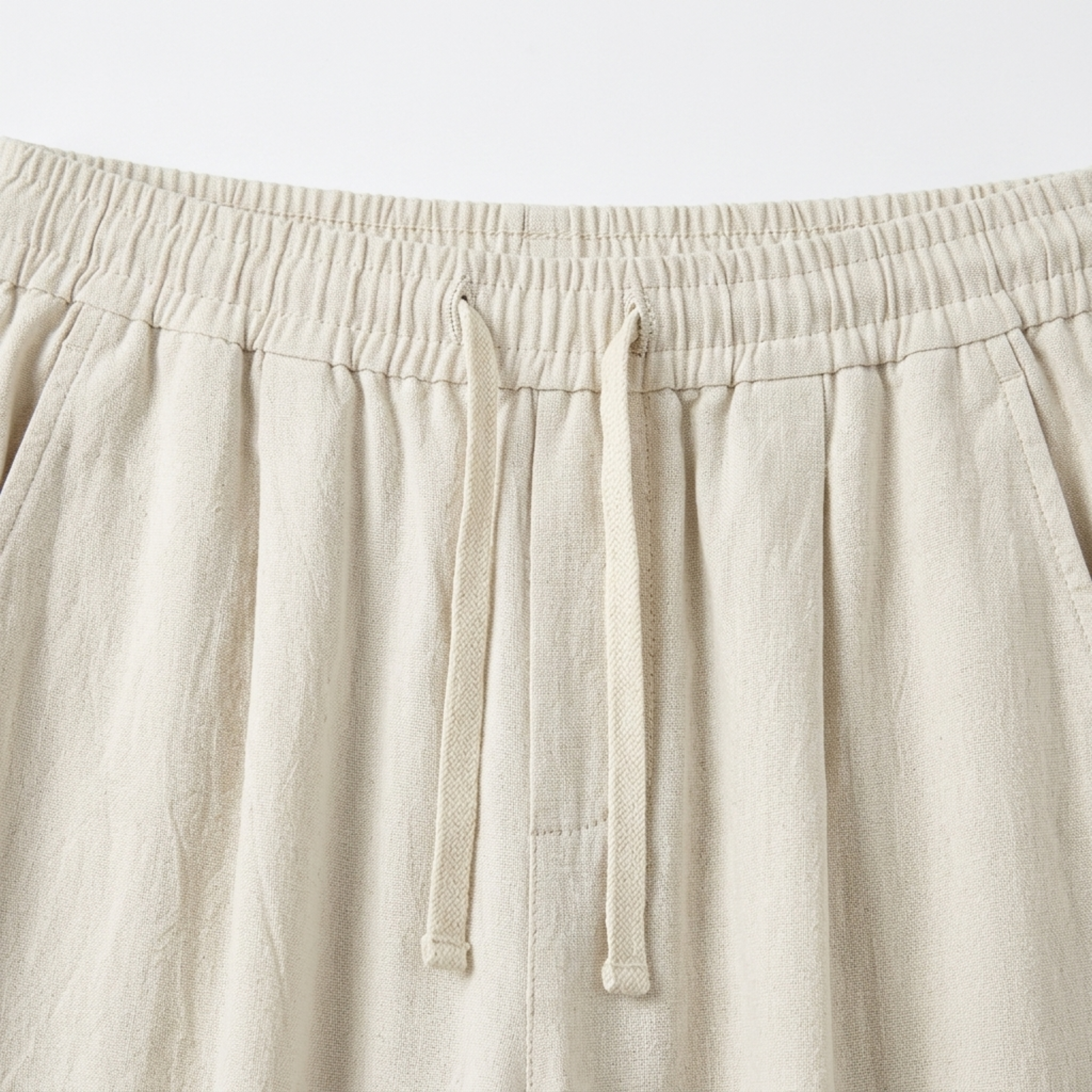 Pantalón de lino hombre — corte tapered con cintura elástica
