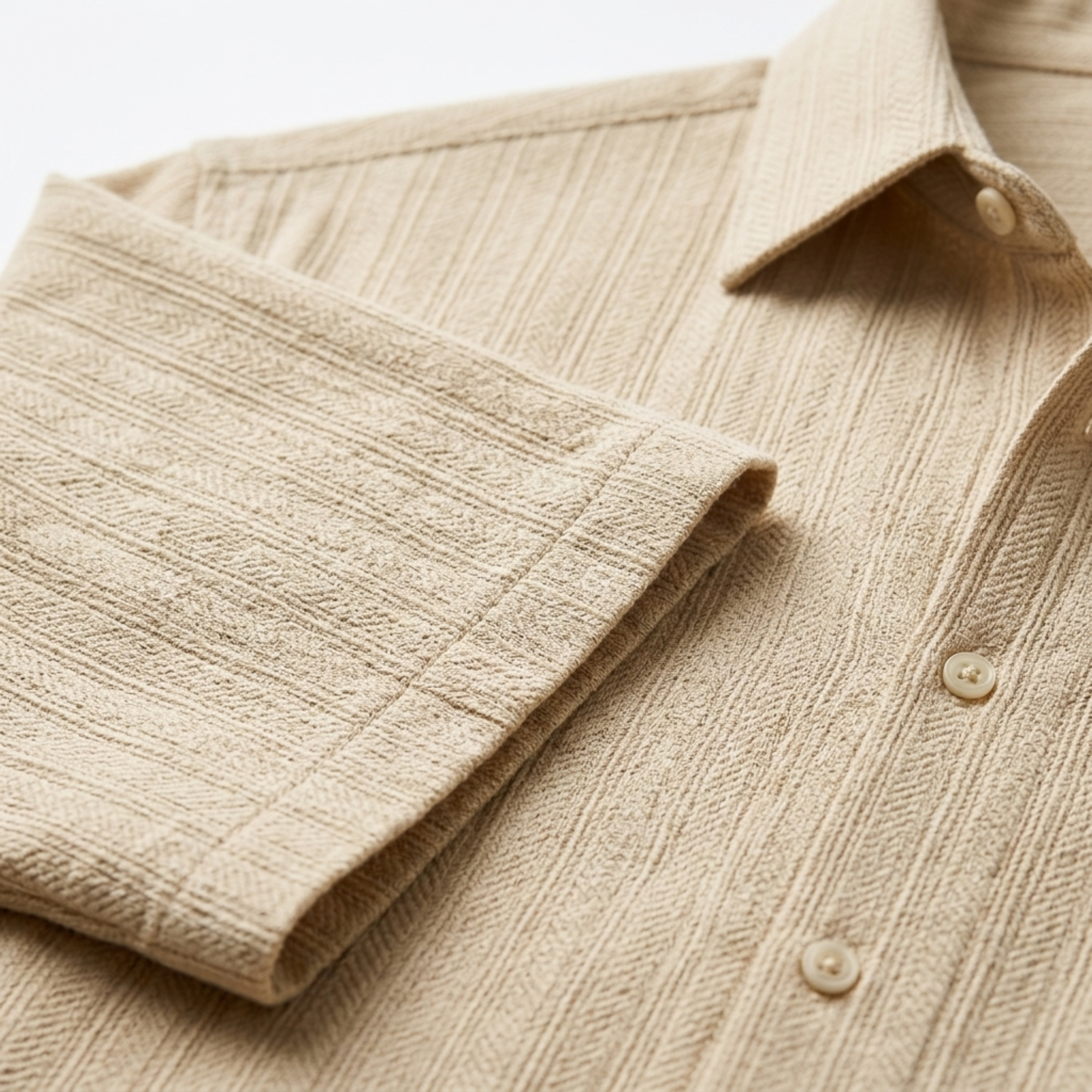 Chemise en coton et lin | design manches courtes pour la plage